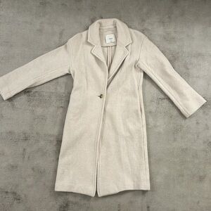 Aritzia Wilfred cream long wool coat